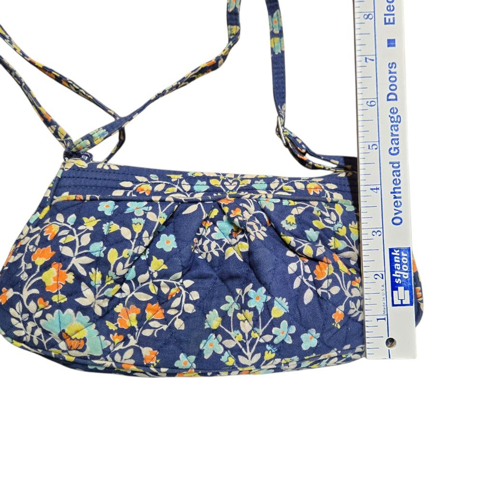 Vintage Vera Bradley Mini Crossbody Bag Blue Multicolor Floral Quilted Purse - Picture 4 of 9